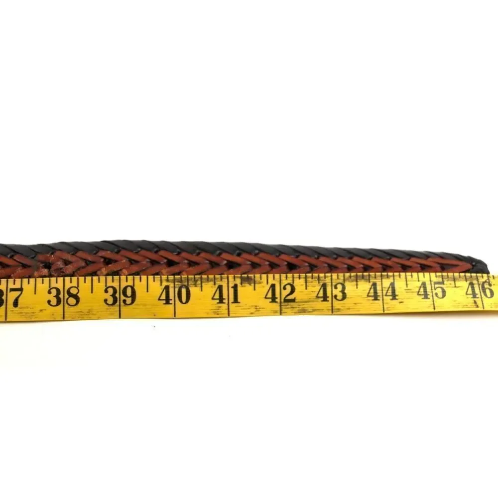 Leather Island BRAIDED BLACK BROWN GENUINE LEATHER 1.25